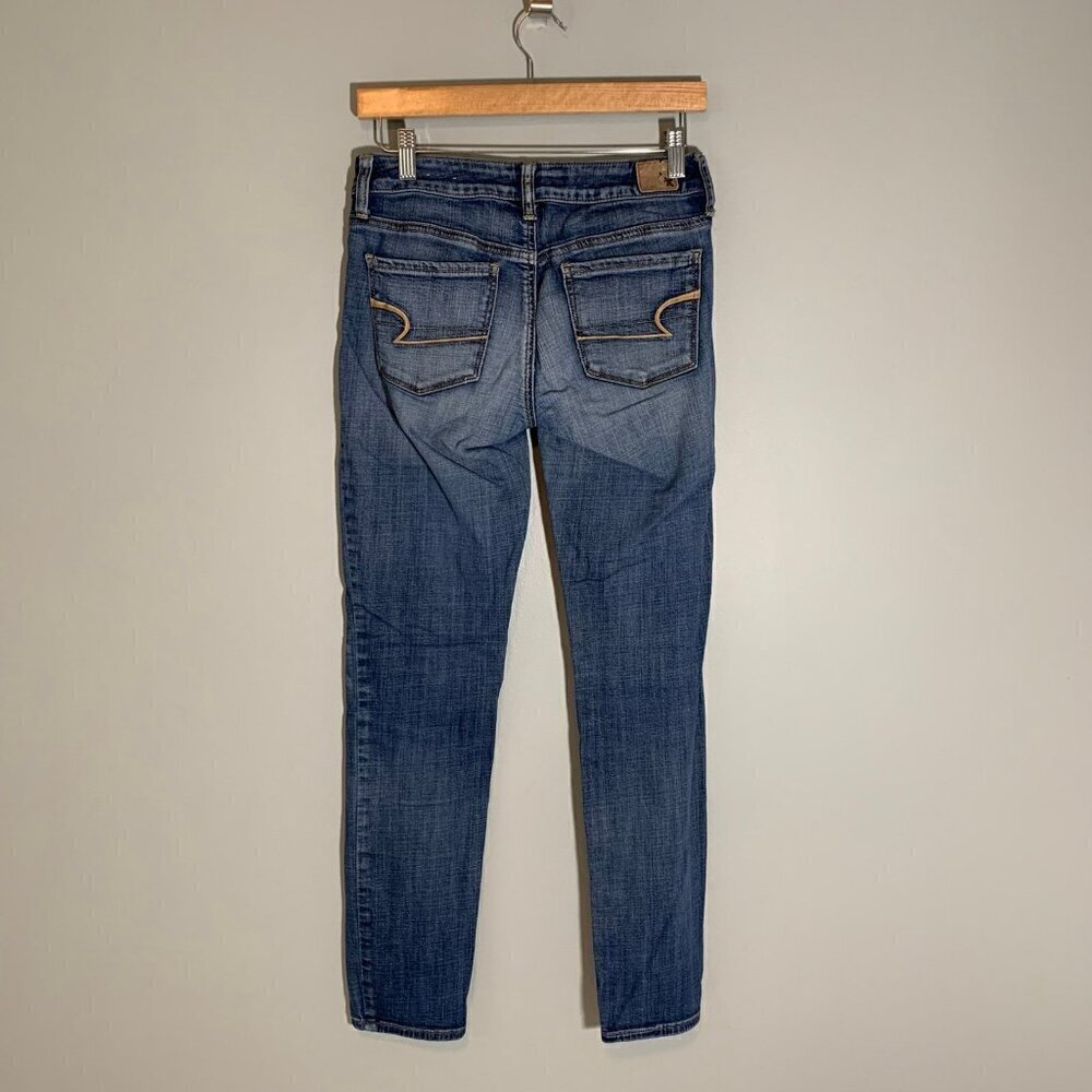 American Eagle Skinny Jeans Womens 4 Regular Blue Denim Medium‎ Wash - Picture 3 of 9